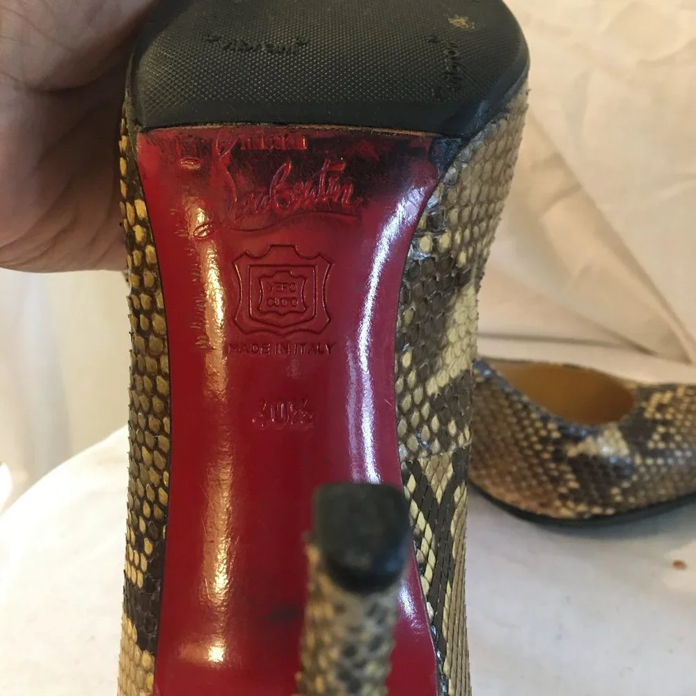 Christian Louboutin Round Toe Snakeskin Pumps - Picture 11 of 11